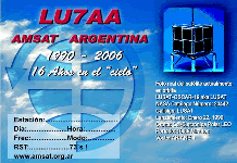 QSL Especial 18 Aniversario del LUSAT-1